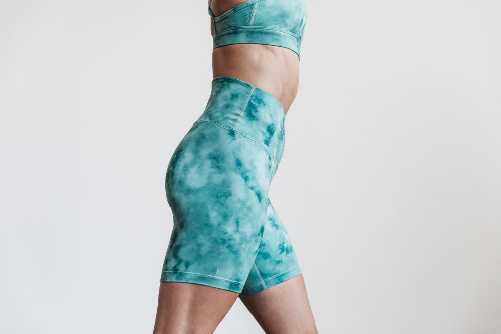 HIGH-RISE SHORT 6\" (TIE-DYE) - OIL BLUE & PINE TIE-DYE