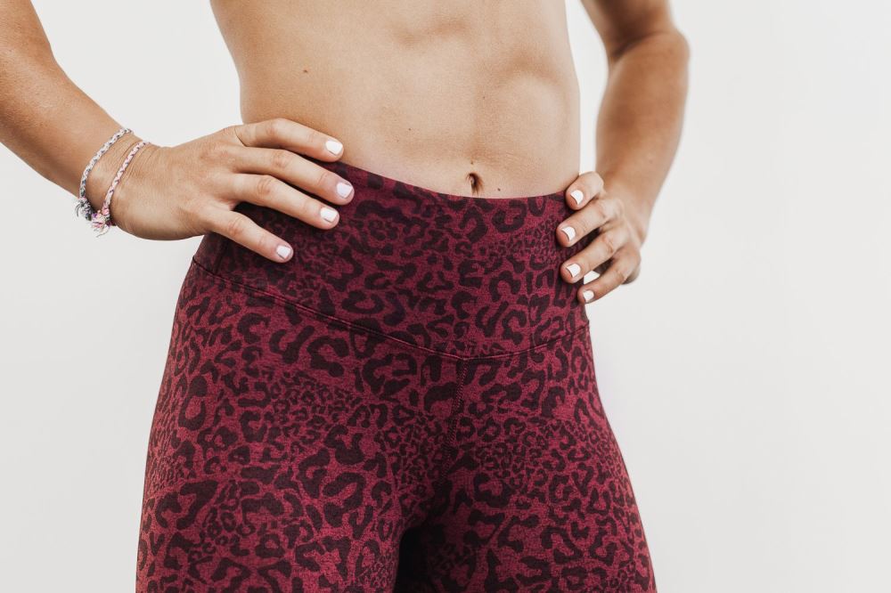 HIGH-RISE 7/8 TIGHT (PLUSH HEATHER) - WINE LEOPARD