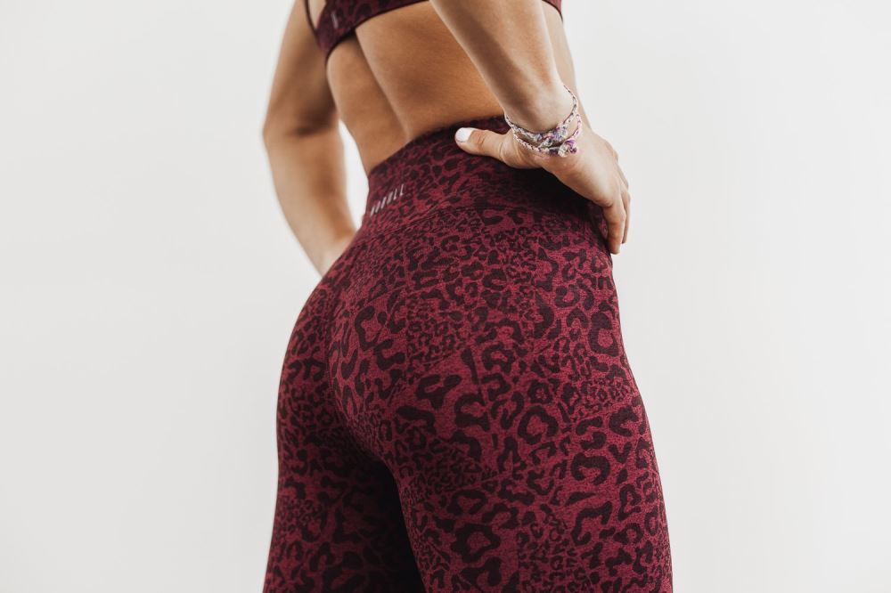 HIGH-RISE 7/8 TIGHT (PLUSH HEATHER) - WINE LEOPARD